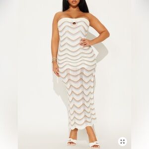 Elegant Strapless White Dress